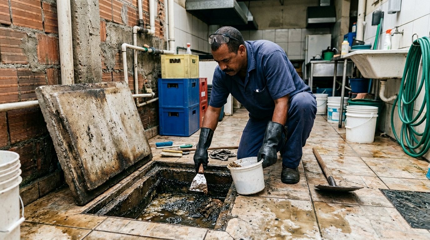 Limpeza de Caixa de Gordura Residencial em Divinópolis‑MG